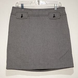 Loft Women's Knee Length Skirt Black And White Checkered